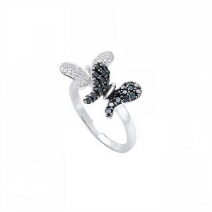 Anillo de oro con mariposa bicolor-Carrera Collection joyeros