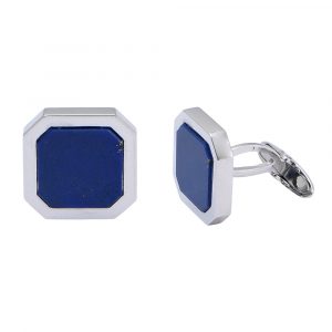 Gemelos octógono oro blanco y lapislázuli-Carrera Collection