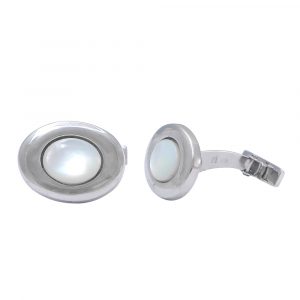 Gemelos oro blanco y madreperla oval-Carrera Collection