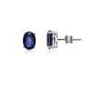 Pendientes oro blanco oval zafiro-Carrera Collection