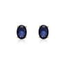 Pendientes oro blanco oval zafiro-Carrera Collection
