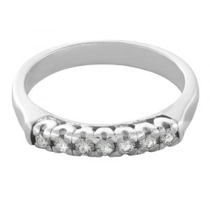 Anillo media alianza 7 diamantes-Carrera Collection