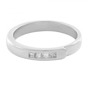 Anillo media alianza oro blanco y diamantes-Carrera Collection