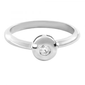 Anillo solitario diamante chatón 0.12cts-Carrera Collection