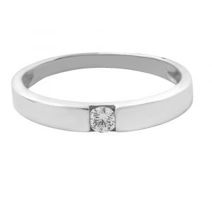 Anillo solitario diamante engaste invisible 0.10cts-Carrera Collection