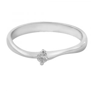Anillo solitario diamante dos garras 0.10cts-Carrera Collection