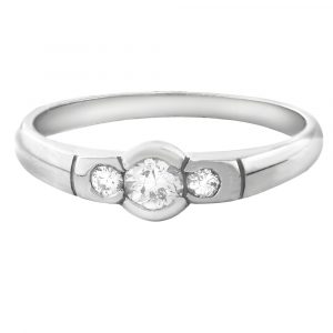 Anillo oro blanco tresillo diamantes-Carrera Collection