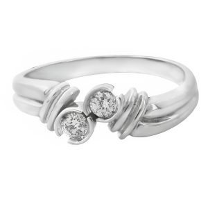 Anillo doble chatón de diamantes-Carrera Collection