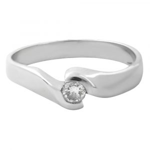 Anillo solitario "tu y yo" diamante natural 0.15cts-Carrera Collection