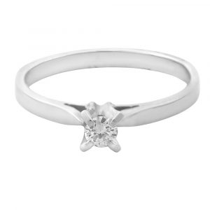 Anillo solitario diamante 4 garras 0.14 cts-Carrera Collection