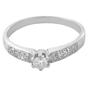 Anillo solitario diamantado 0.24cts-Carrera Collection