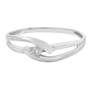 Anillo trenzado solitario diamante-Carrera Collection