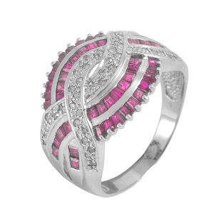 Sortija de ocasión diamantes y rubíes año 2000-Carrera Collection