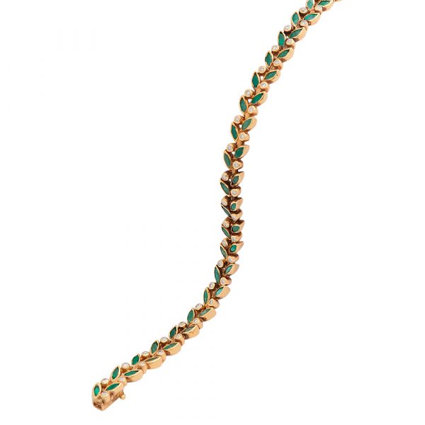Pulsera vintage ochentera esmeraldas-Carrera Collection