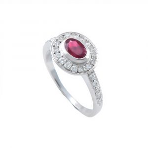 Anillo oval roseta rubí-Carrera Collection joyeros