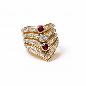 Sortija vintage años 80 diseño V-Carrera Collection joyeros