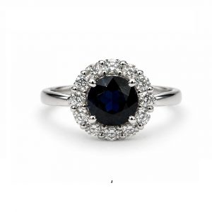 Anillo roseta zafiro y diamantes-Carrera Collection joyeros
