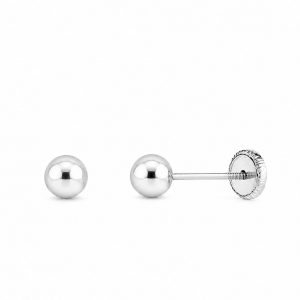 Pendientes bola de oro blanco-Carrera joyeros