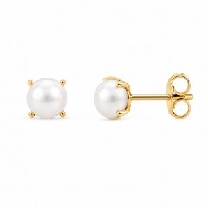 Pendientes oro y perla cultivada-Carrera joyeros