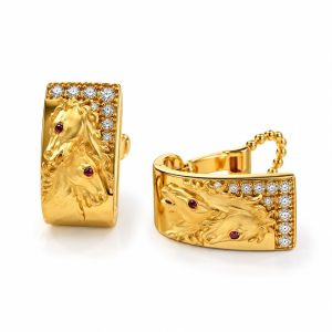 Pendientes oro vintage colección Ecuestre de Carrera y Carrera-Carrera joyeros