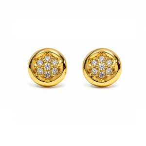 Pendientes vintage oro amarillo 18kt y diamantes-Carrera Collection joyeros